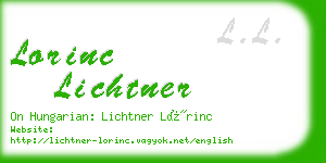 lorinc lichtner business card